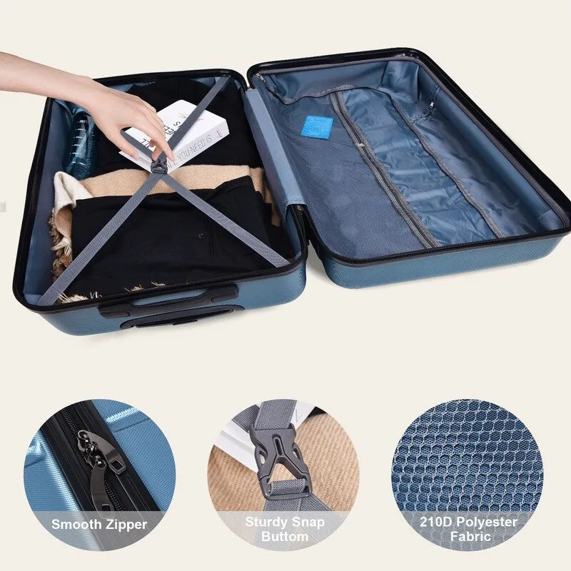 3 Piece Luggage Suitcase Sets with Spinner Wheels and TSA lock,20"/24"/28"
