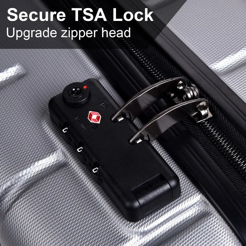3 Piece Luggage Suitcase Sets with Spinner Wheels and TSA lock,20"/24"/28"