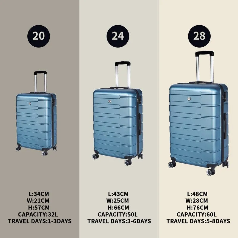 3 Piece Luggage Suitcase Sets with Spinner Wheels and TSA lock,20"/24"/28"
