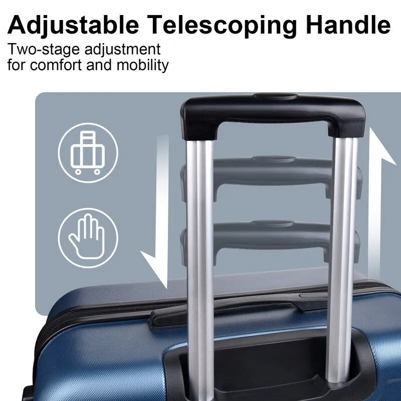 3 Piece Luggage Suitcase Sets with Spinner Wheels and TSA lock,20"/24"/28"