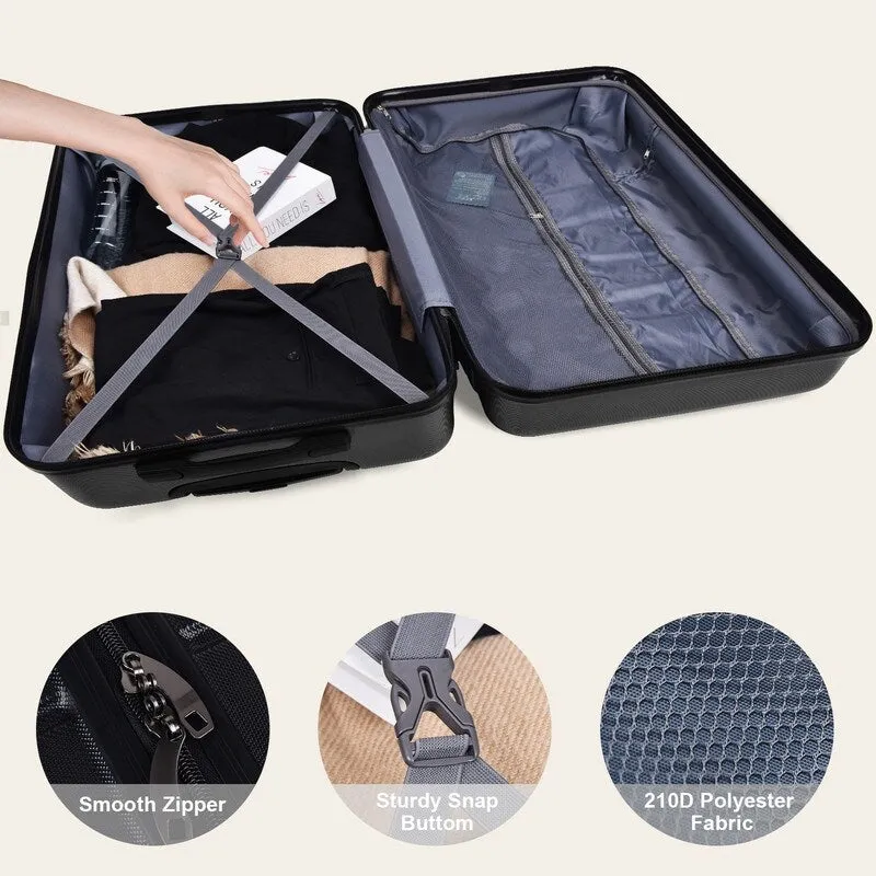 3 Piece Luggage Suitcase Sets with Spinner Wheels and TSA lock,20"/24"/28"