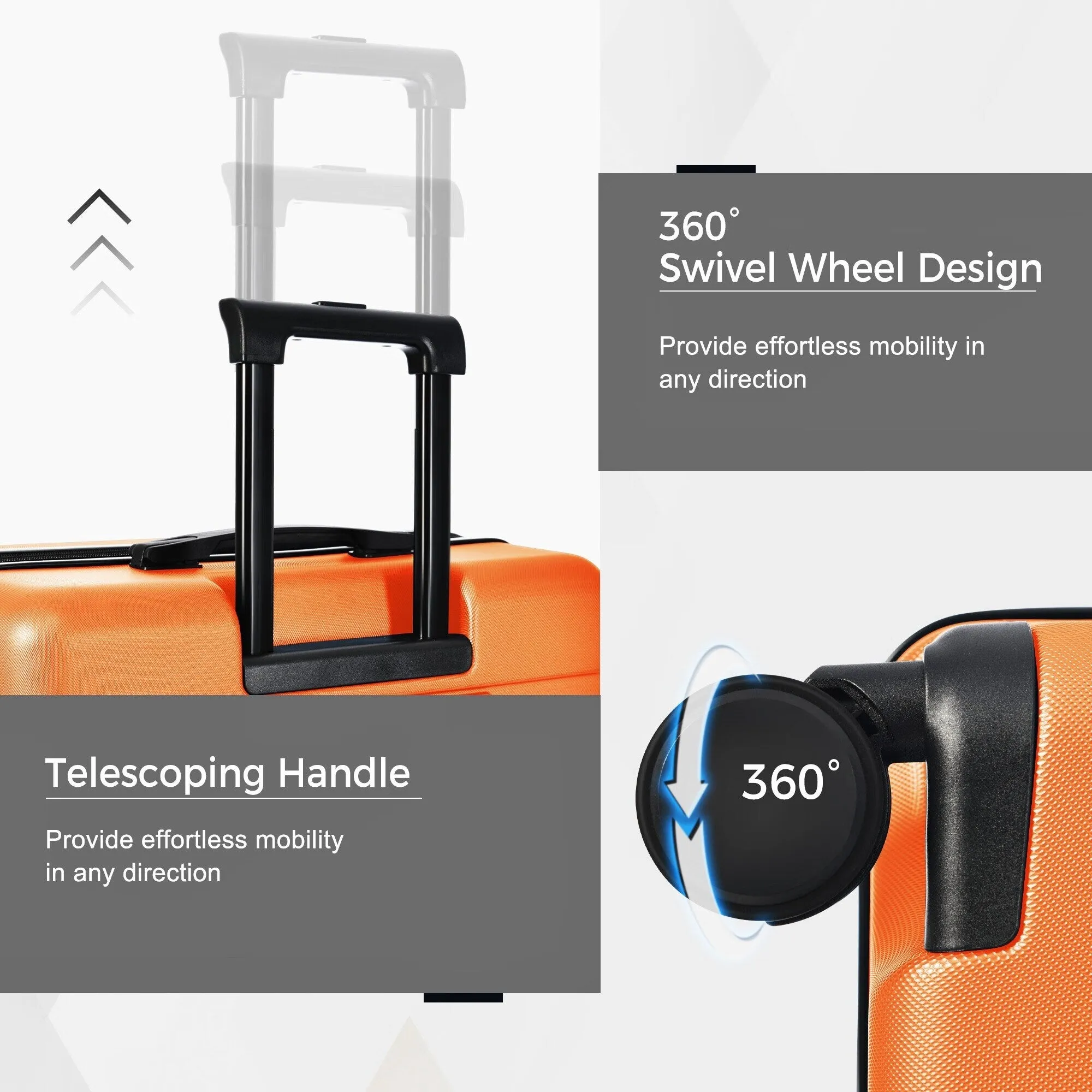 3 Piece Suitcase Luggage Sets with Spinner Wheels and TSA Lock (20/24/28)