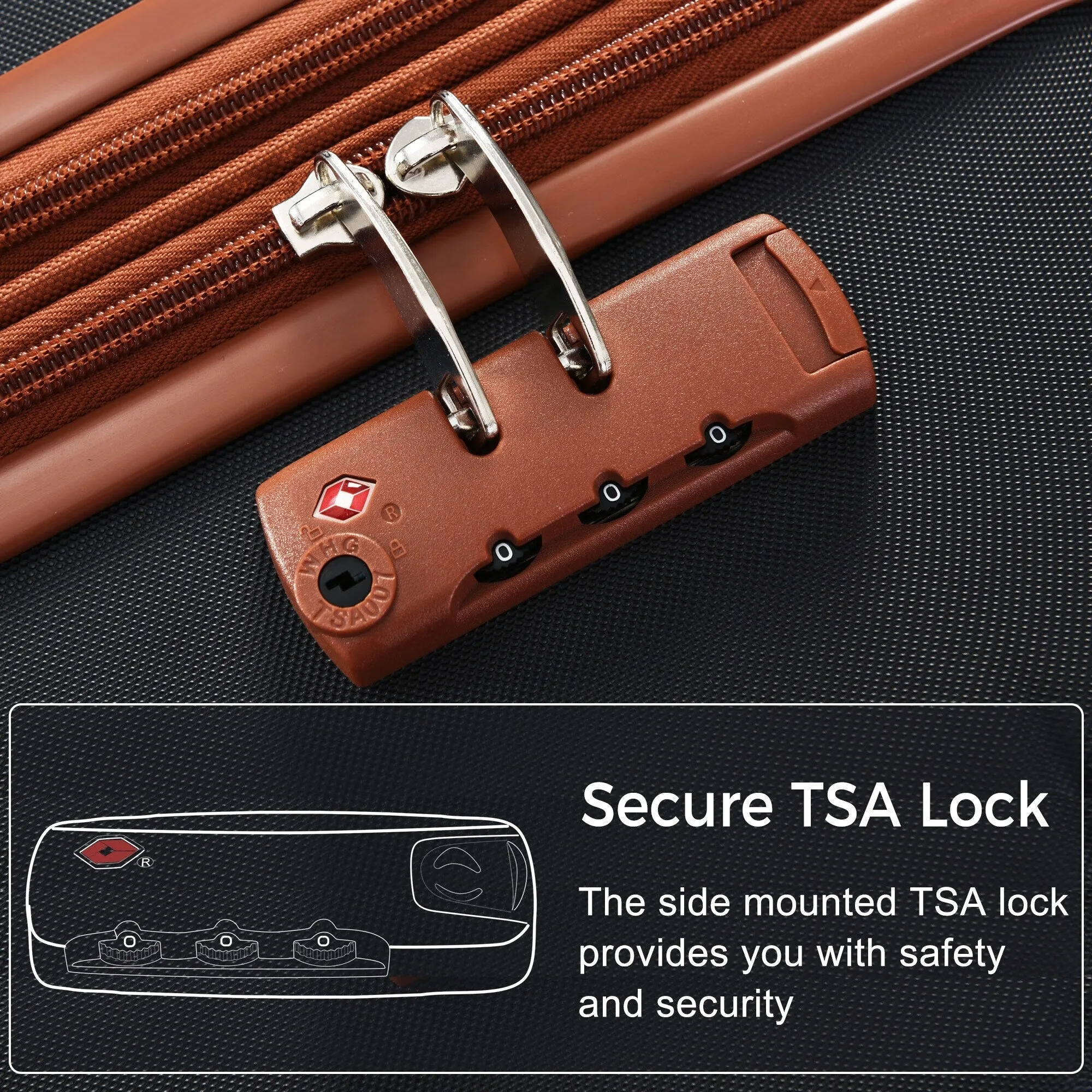 3 Piece Suitcase Luggage Sets with Spinner Wheels and TSA Lock (20/24/28)