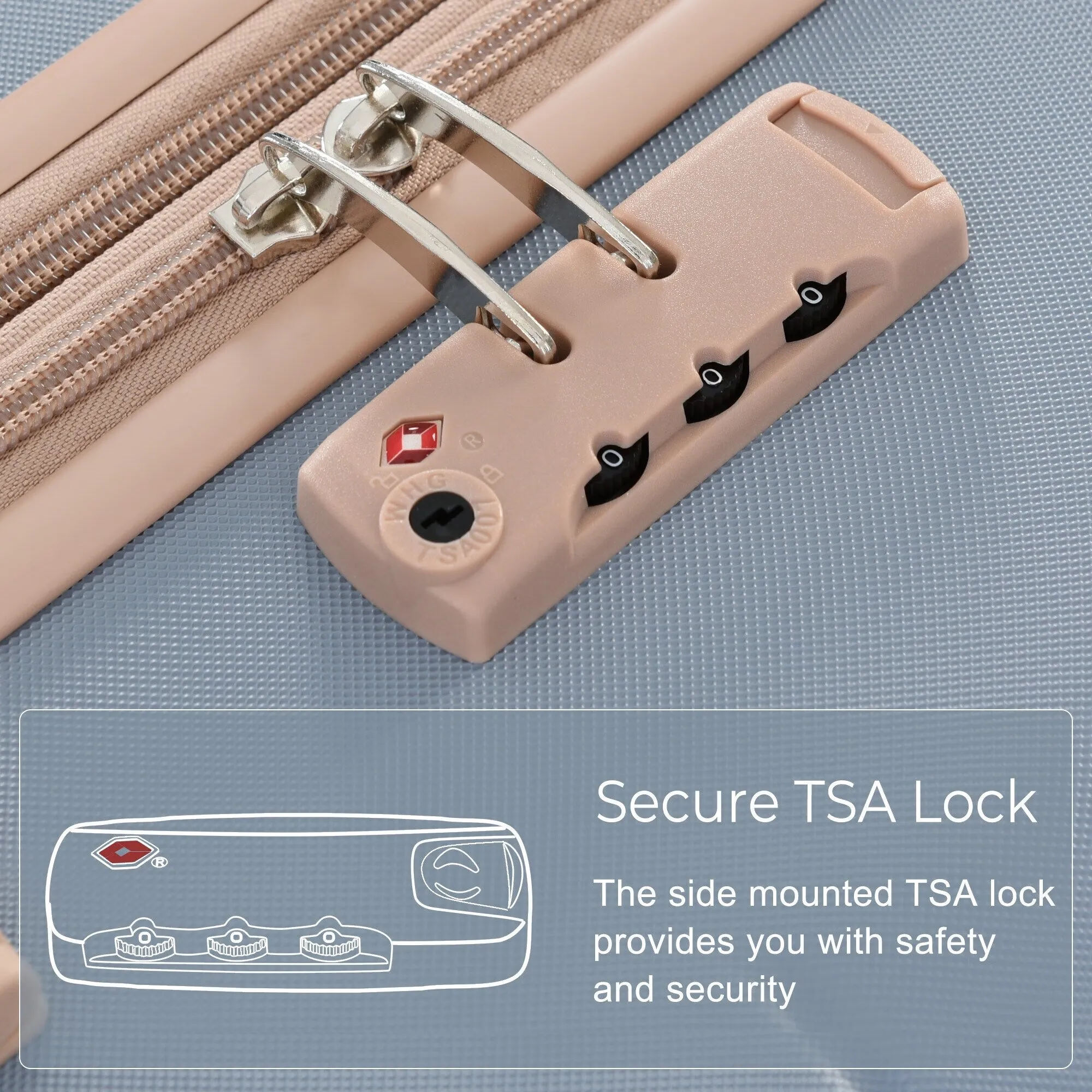 3 Piece Suitcase Luggage Sets with Spinner Wheels and TSA Lock (20/24/28)