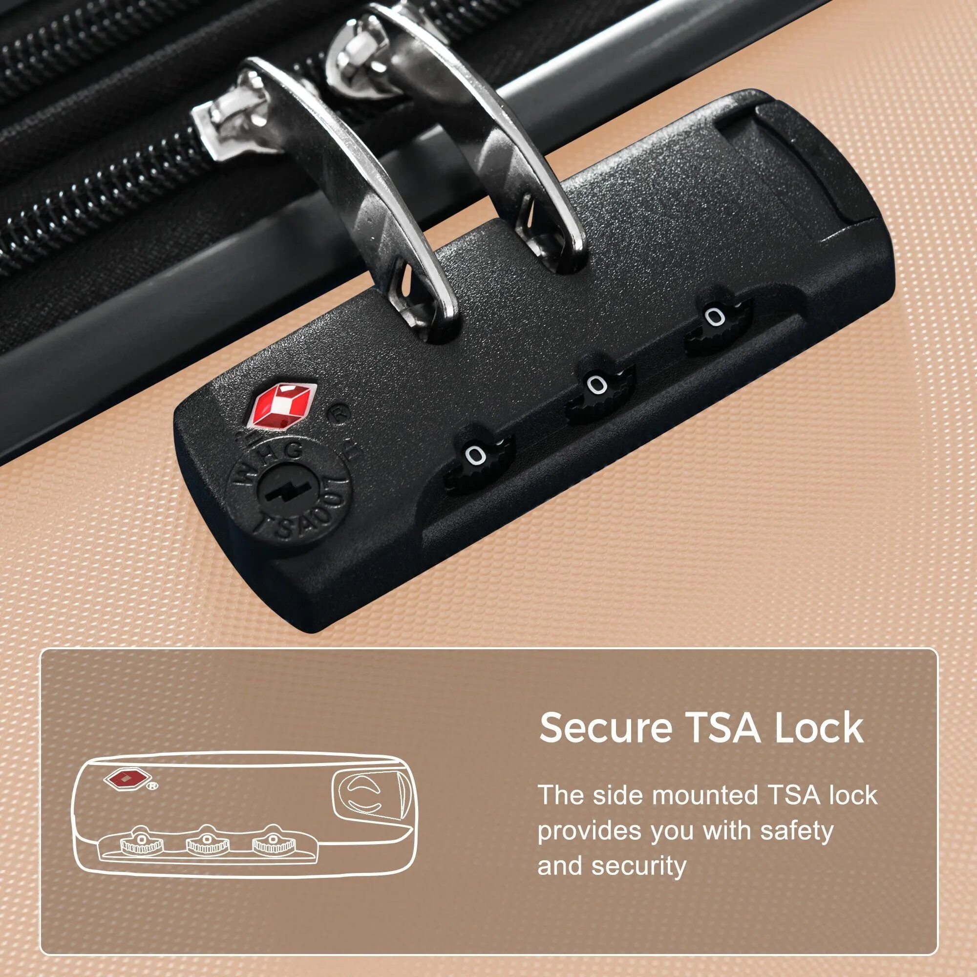 3 Piece Suitcase Luggage Sets with Spinner Wheels and TSA Lock (20/24/28)