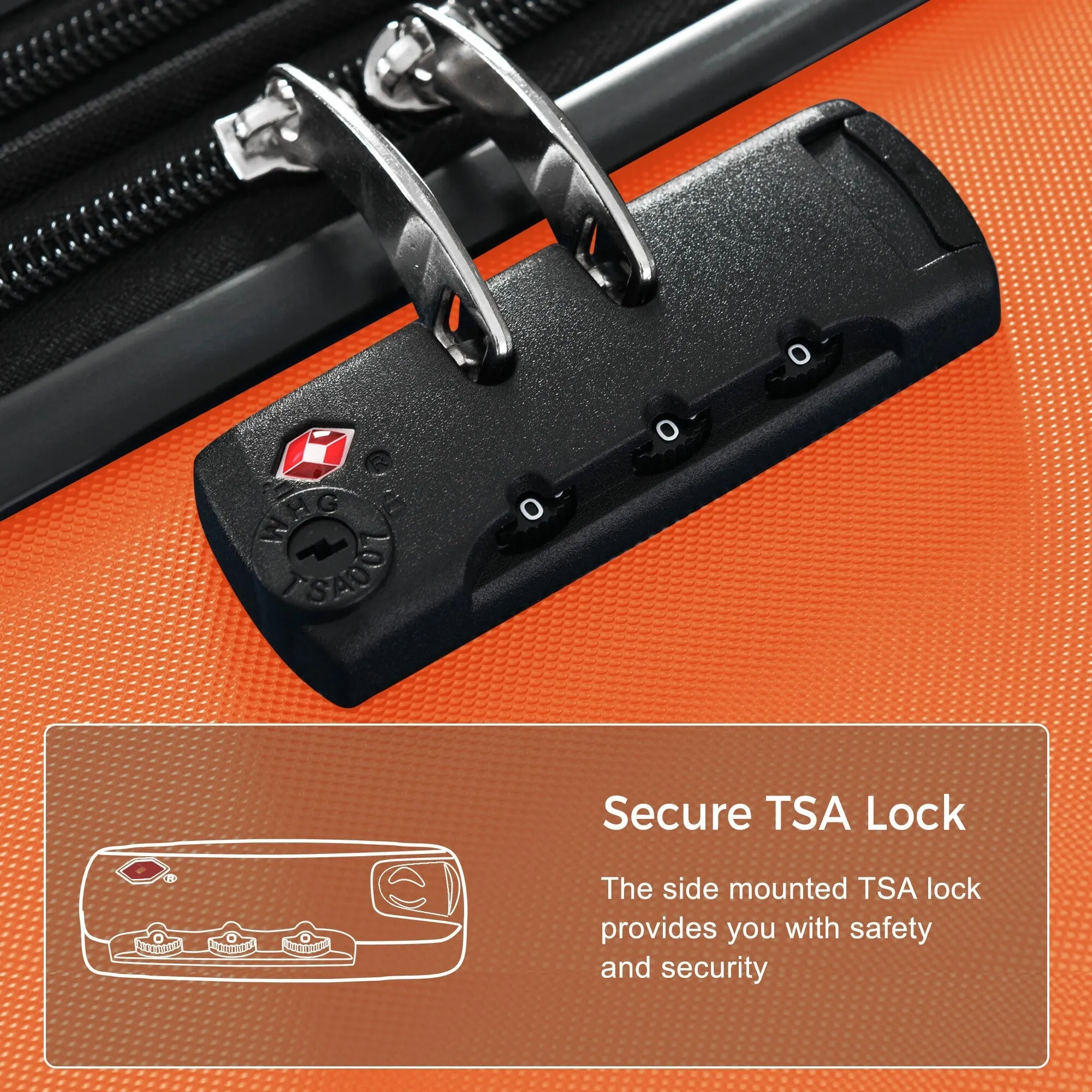 3 Piece Suitcase Luggage Sets with Spinner Wheels and TSA Lock (20/24/28)