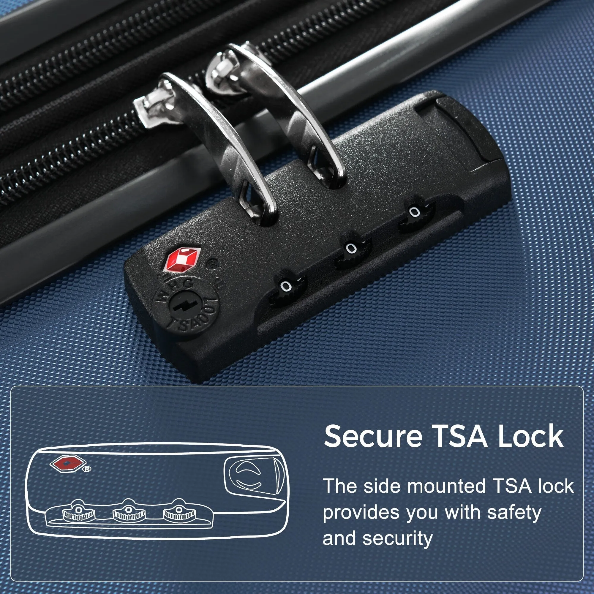 3 Piece Suitcase Luggage Sets with Spinner Wheels and TSA Lock (20/24/28)