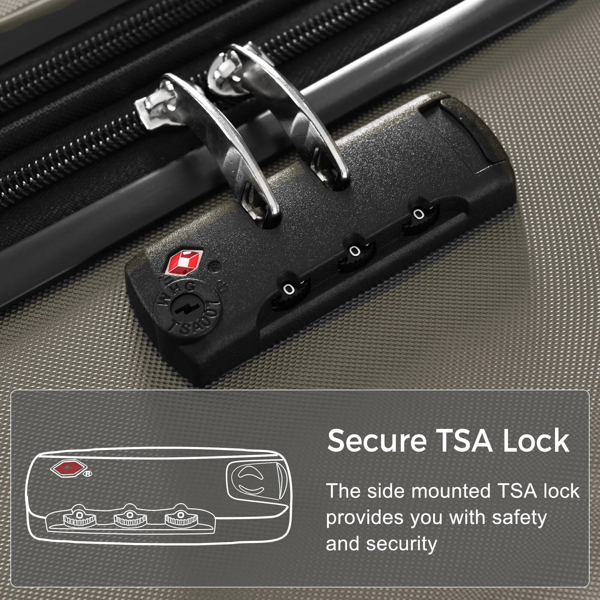 3 Piece Suitcase Luggage Sets with Spinner Wheels and TSA Lock (20/24/28)