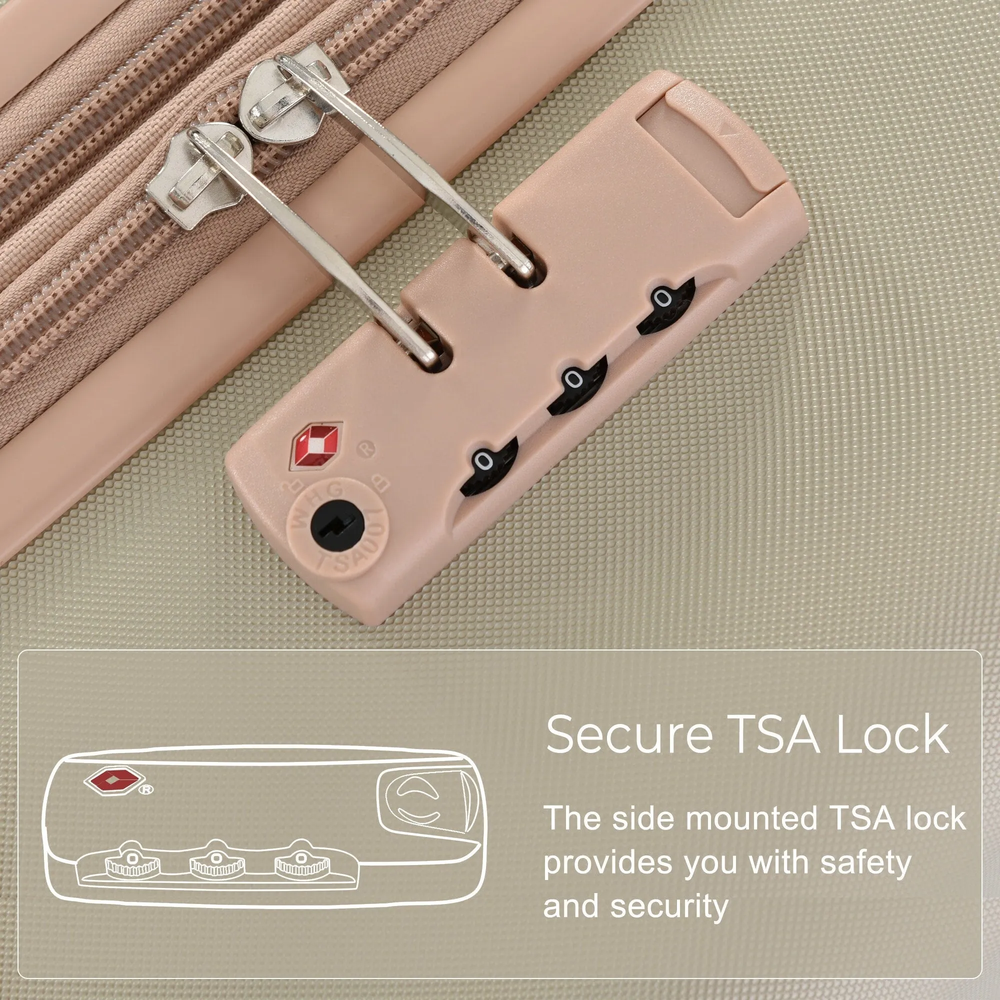 3 Piece Suitcase Luggage Sets with Spinner Wheels and TSA Lock (20/24/28)