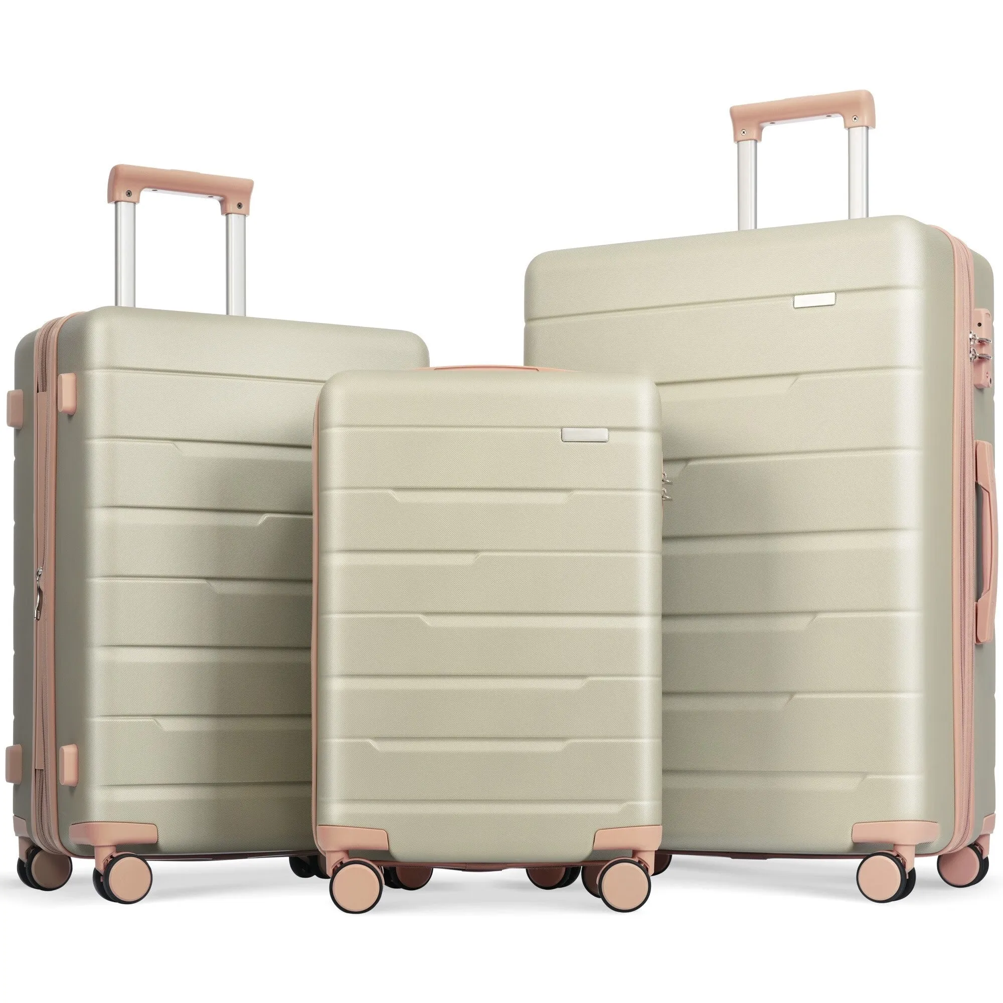 3 Piece Suitcase Luggage Sets with Spinner Wheels and TSA Lock (20/24/28)