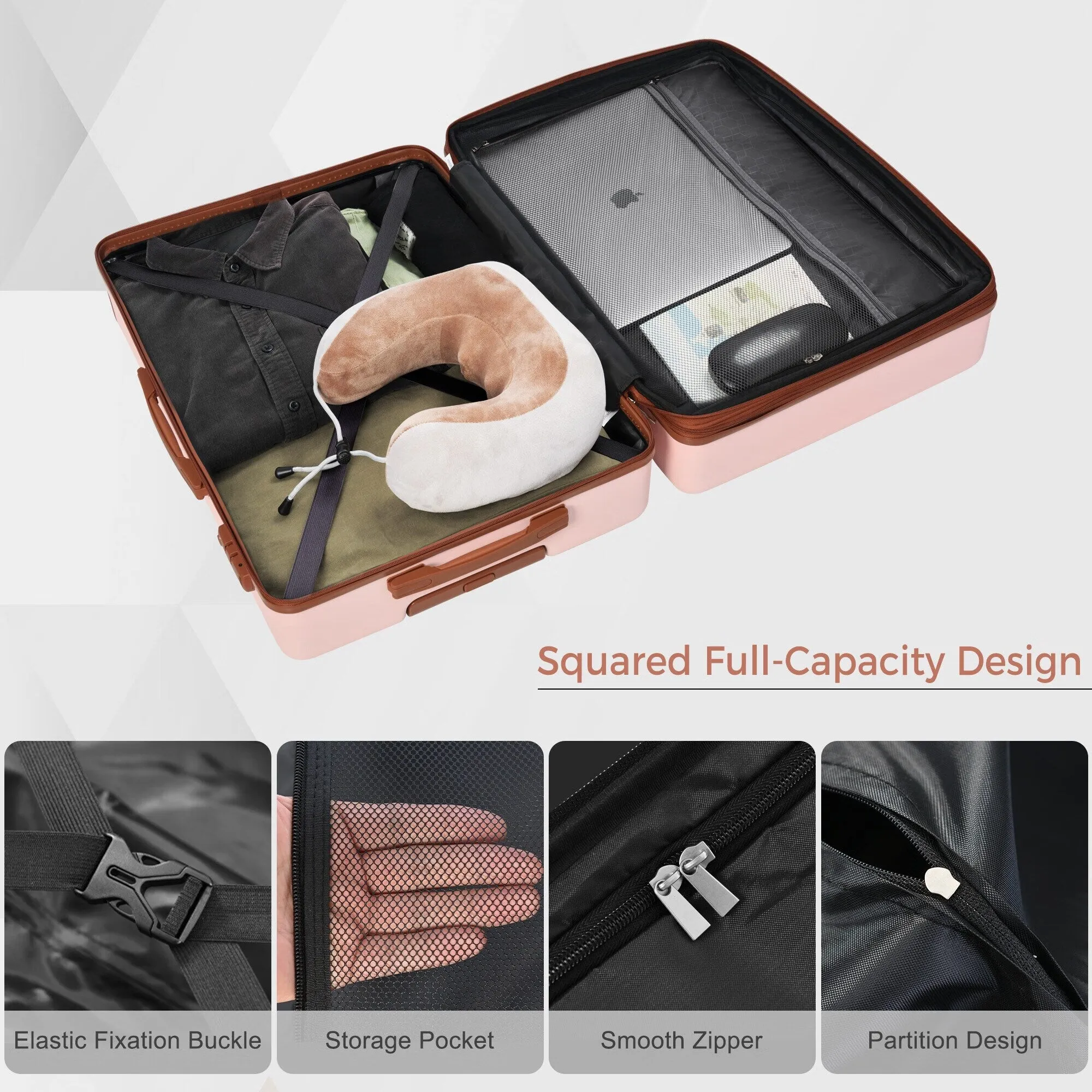 3 Piece Suitcase Luggage Sets with Spinner Wheels and TSA Lock (20/24/28)