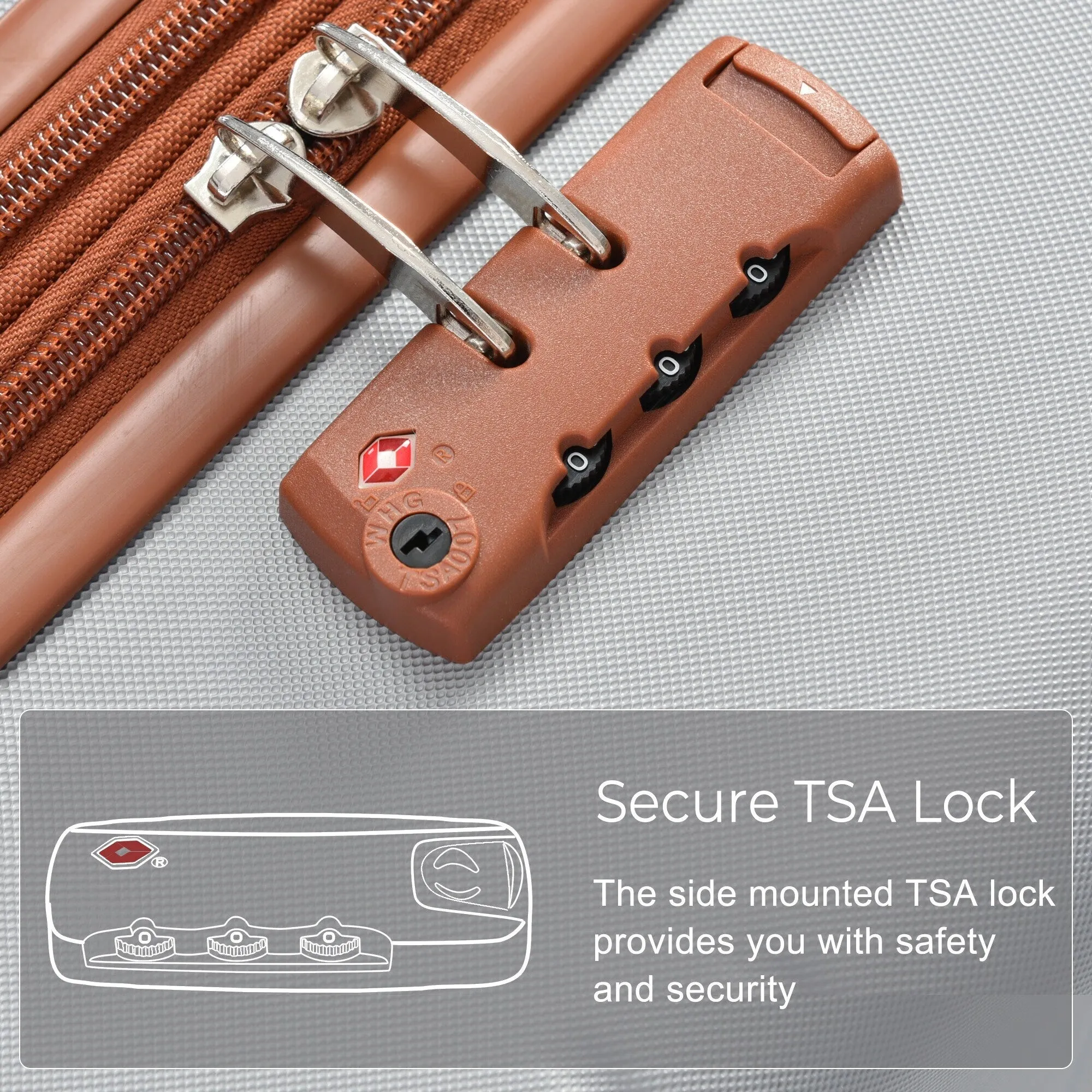 3 Piece Suitcase Luggage Sets with Spinner Wheels and TSA Lock (20/24/28)
