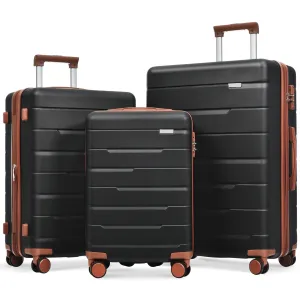 3 Piece Suitcase Luggage Sets with Spinner Wheels and TSA Lock (20/24/28)