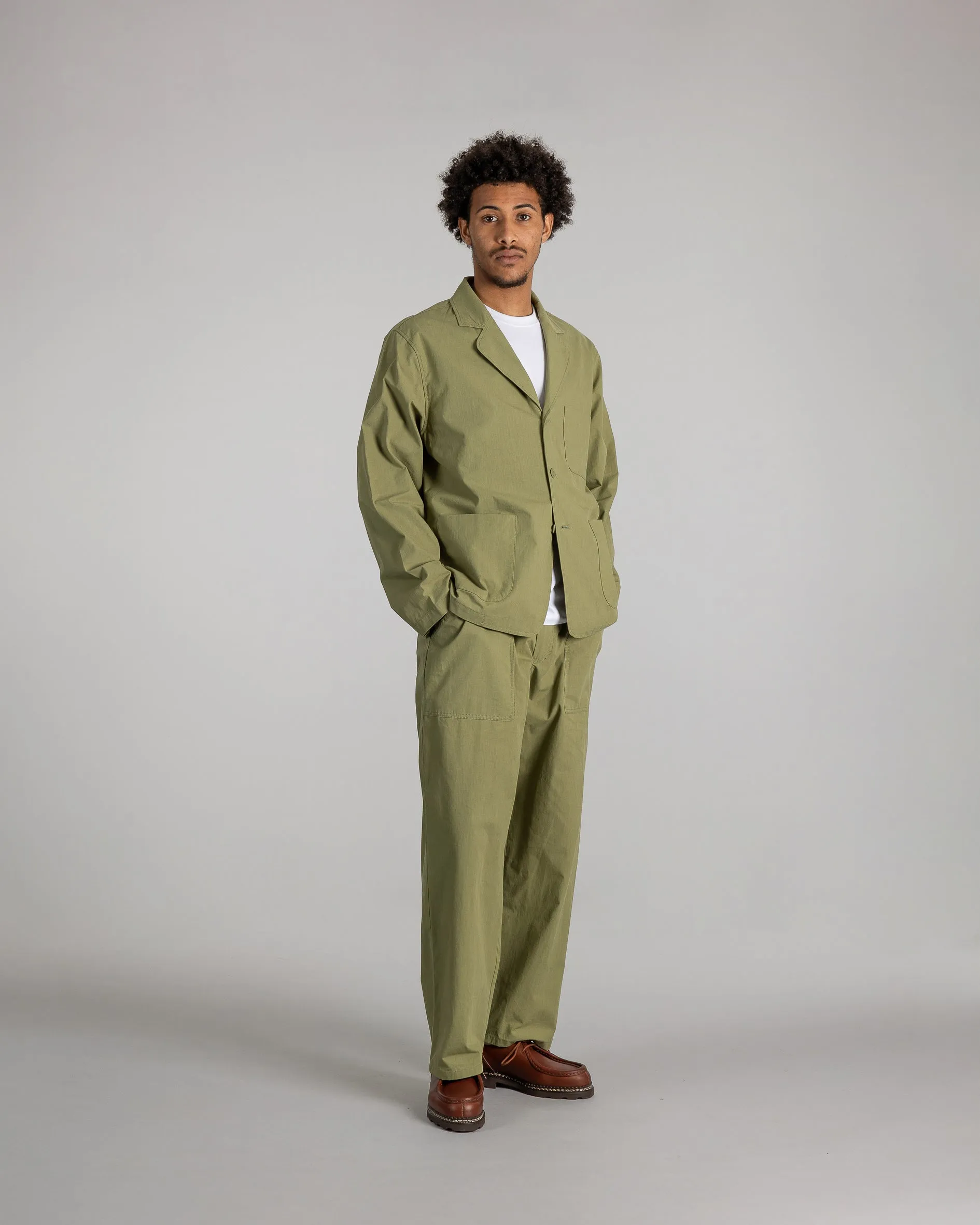 3 Pocket Jacket (Olive Sateen)
