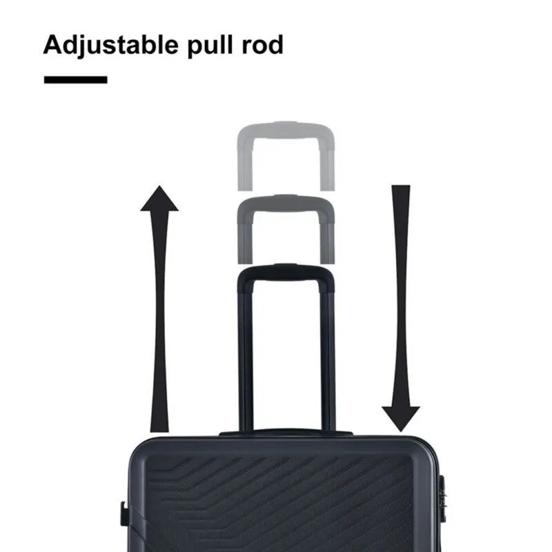 3PCS ABS Lightweight Suitcase Luggage Set with Two Hooks and TSA Lock