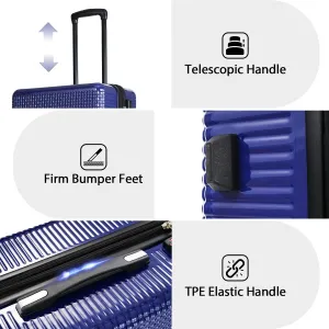 3PCS Lightweight Expandable Carry-on Suitcases Luggage Set with TSA Lock