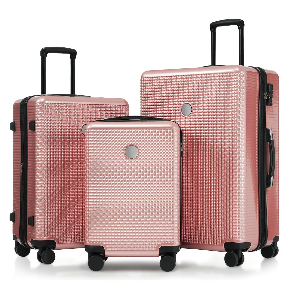 3PCS Lightweight Expandable Carry-on Suitcases Luggage Set with TSA Lock