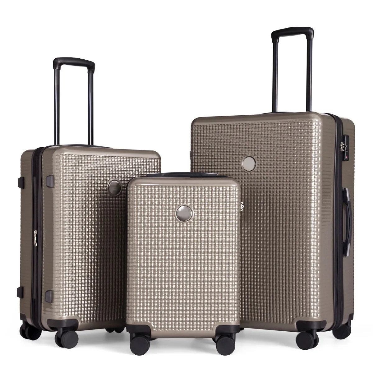 3PCS Lightweight Expandable Carry-on Suitcases Luggage Set with TSA Lock