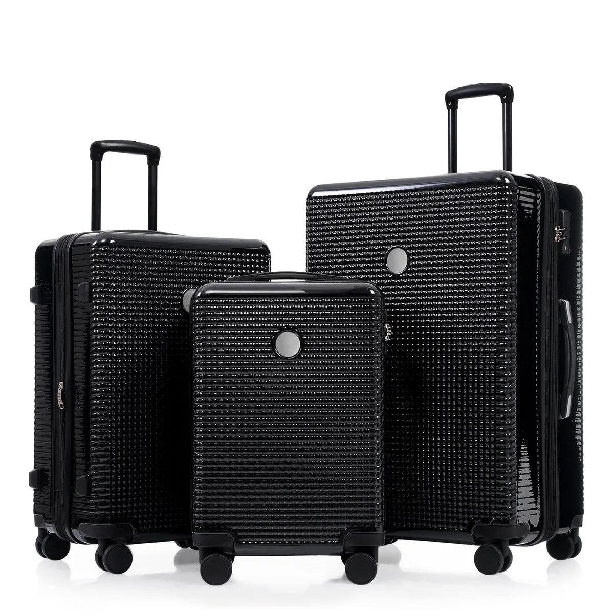 3PCS Lightweight Expandable Carry-on Suitcases Luggage Set with TSA Lock
