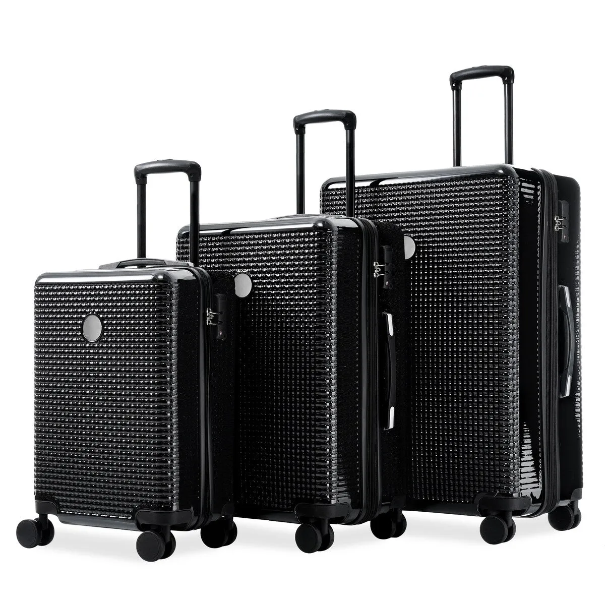 3PCS Lightweight Expandable Carry-on Suitcases Luggage Set with TSA Lock