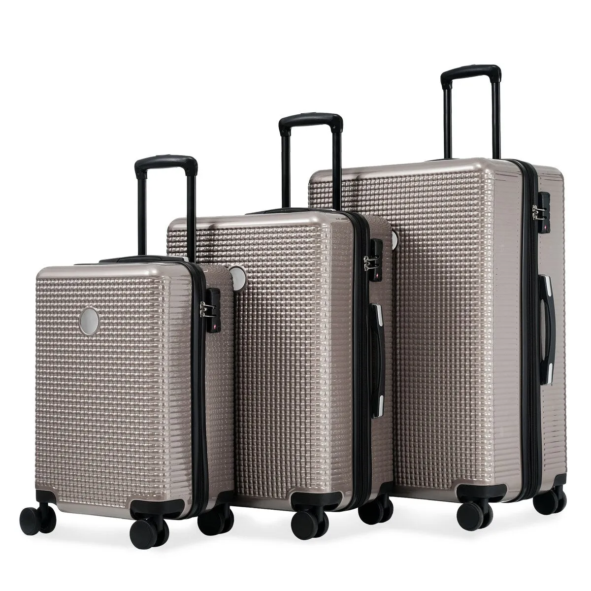 3PCS Lightweight Expandable Carry-on Suitcases Luggage Set with TSA Lock