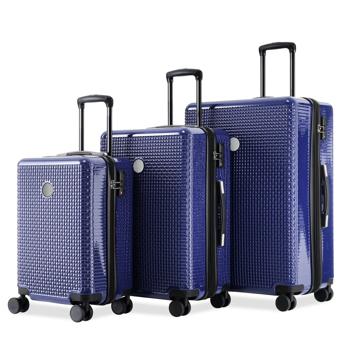 3PCS Lightweight Expandable Carry-on Suitcases Luggage Set with TSA Lock
