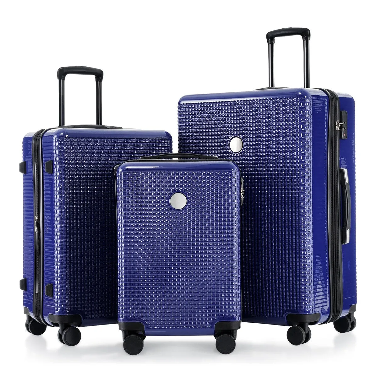 3PCS Lightweight Expandable Carry-on Suitcases Luggage Set with TSA Lock