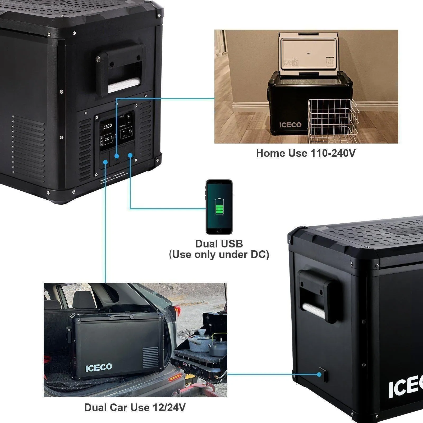 47.5QT VL45ProS Portable Fridge Freezer with Camping Cot | ICECO
