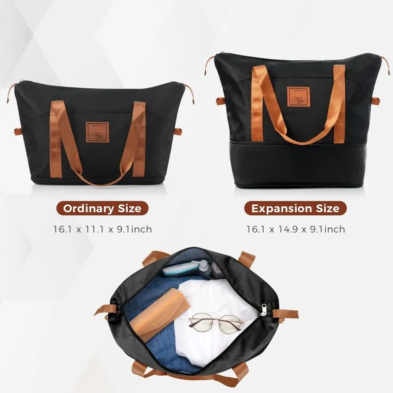 5Pcs Expandable ABS Durable Suitcase Luggage Sets with Travel Bag and Hanging Toiletry Bag