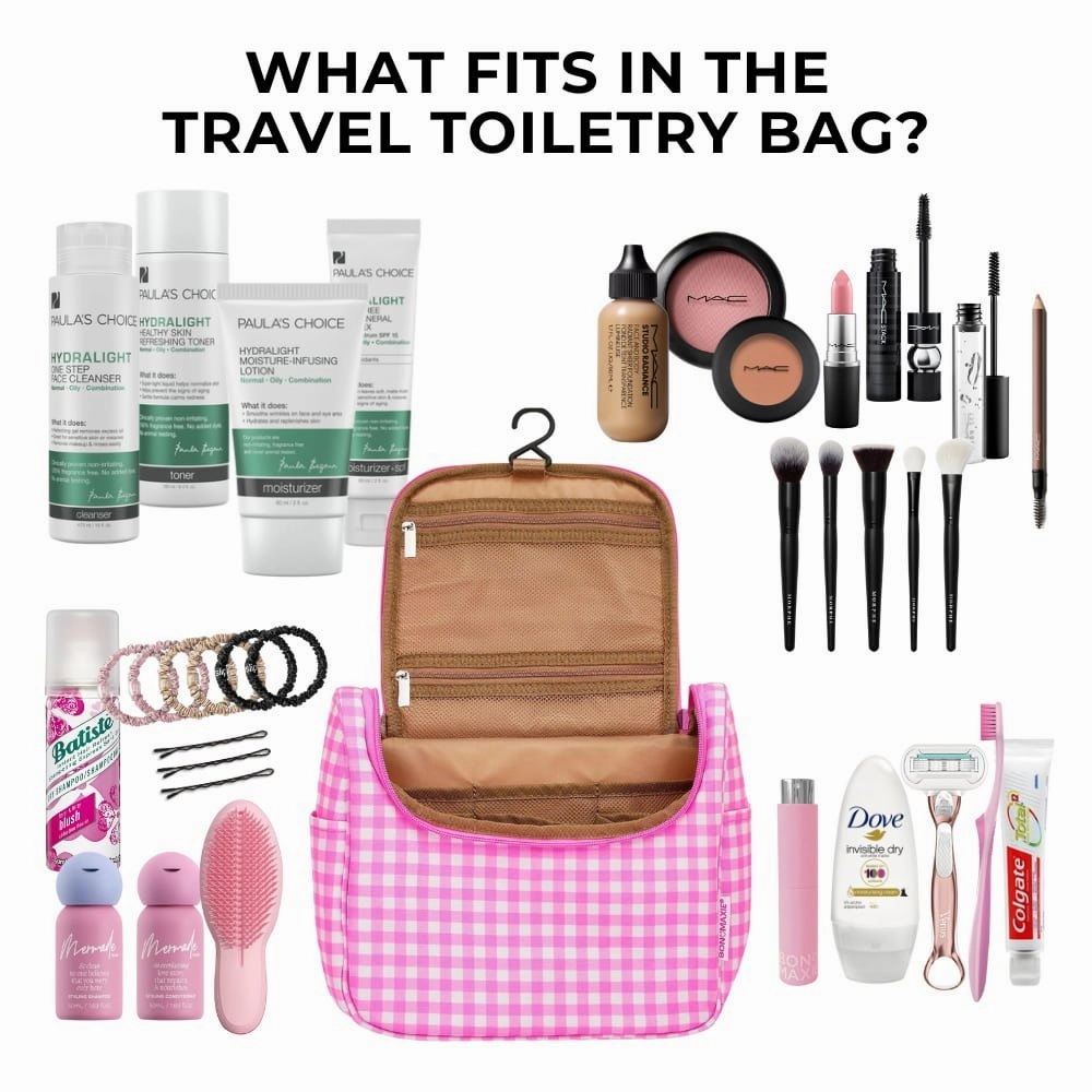 Bon Voyage Travel Toiletry Bag -- Chocolate Gingham