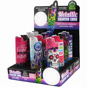 Epoxy Metal Lighter Case - 12 Pieces Per Retail Ready Display 26630