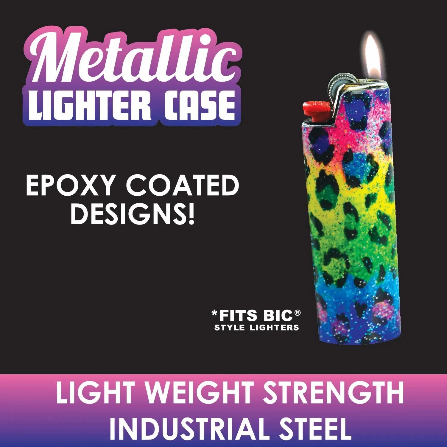 Epoxy Metal Lighter Case - 12 Pieces Per Retail Ready Display 26630