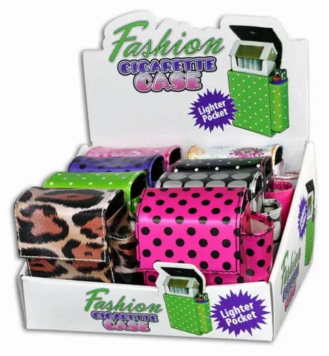 Fabric Cigarette Case with Lighter Pocket - 8 Pieces Per Retail Ready Display 29138