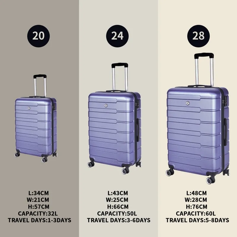 Hardshell Luggage Suitcase 3 Piece Sets Carry-on luggage with Spinner Wheels