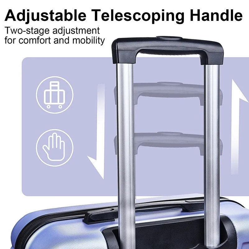 Hardshell Luggage Suitcase 3 Piece Sets Carry-on luggage with Spinner Wheels