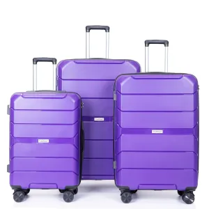 Hardshell Suitcase Spinner Wheels PP Luggage Sets Lightweight Suitcase with TSA Lock,3-Piece Set (20/24/28)