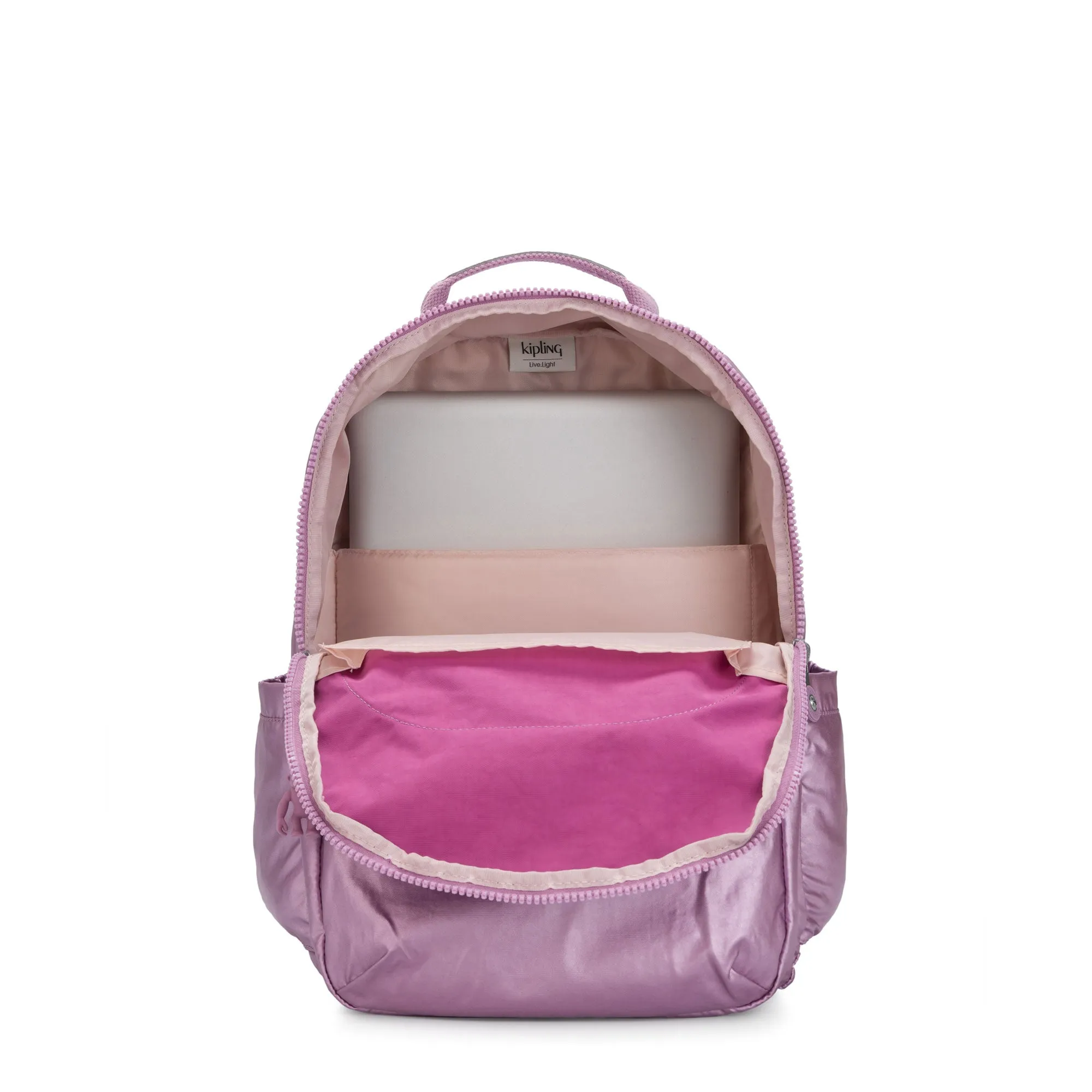 Kipling Seoul Extra Large  Metallic 17" Laptop Backpack Metallic Berry