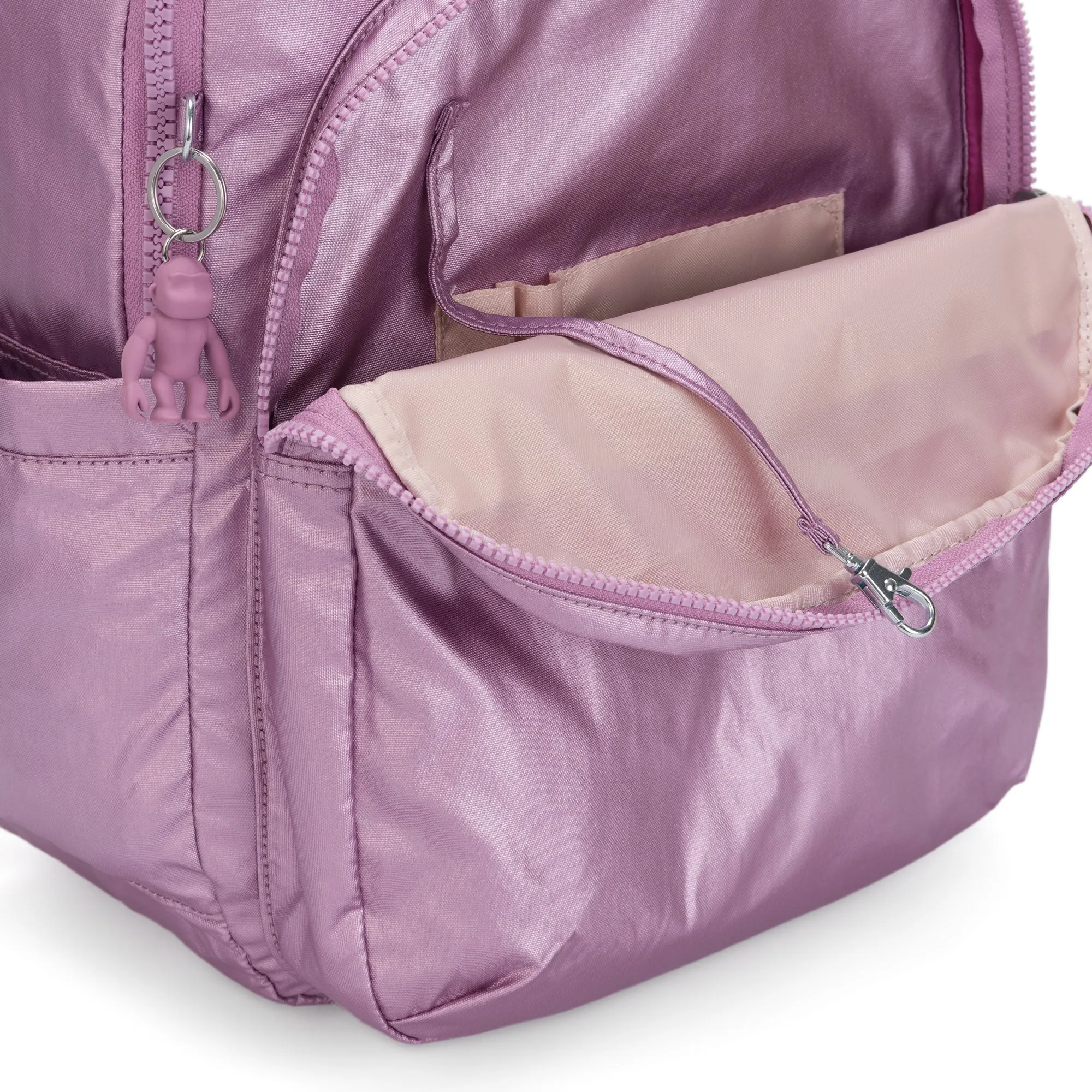 Kipling Seoul Extra Large  Metallic 17" Laptop Backpack Metallic Berry