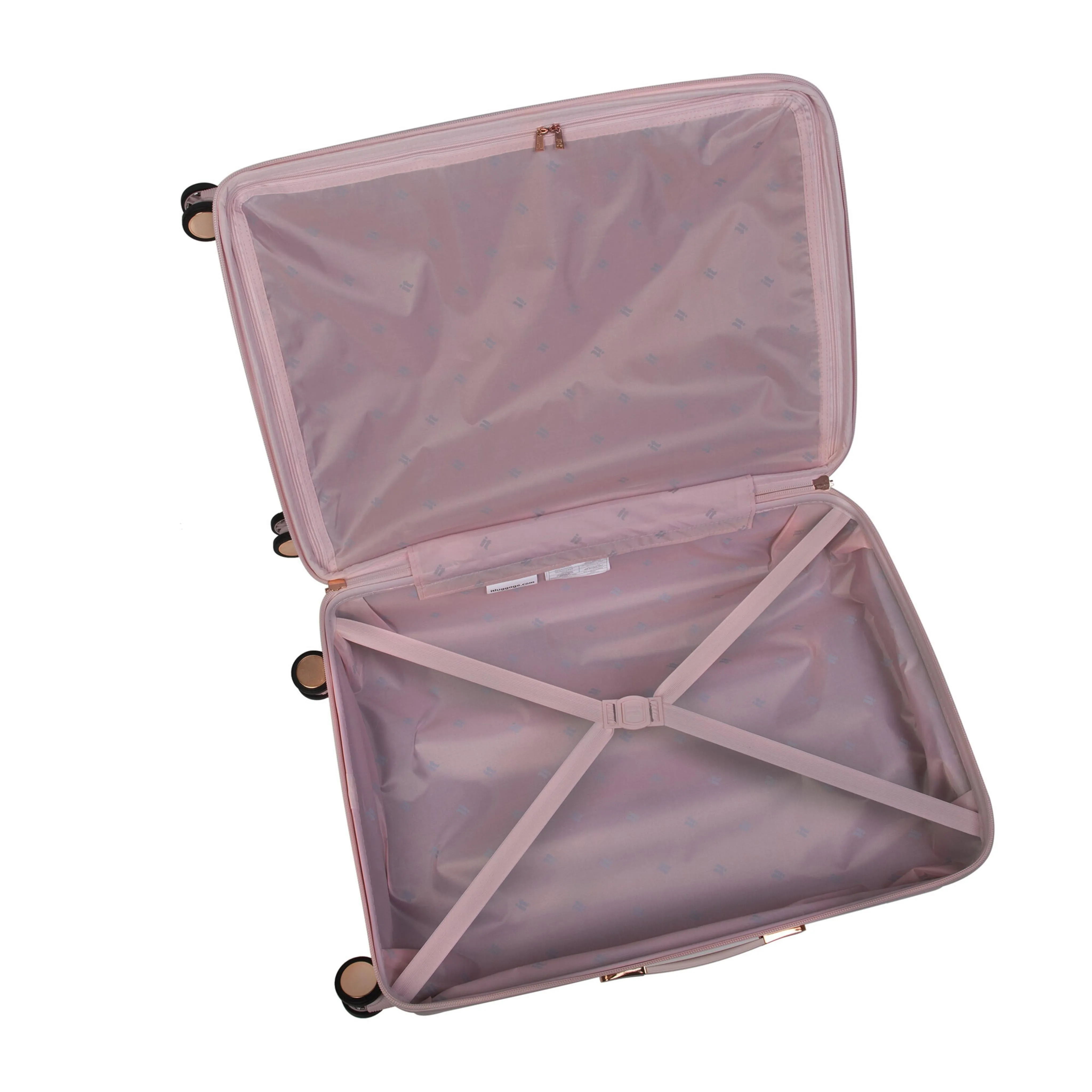 Luxuriant 3 Piece Hardside 8 Wheel Expandable Spinner Set (Prada Pink)