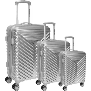Max Studio 3 Piece Auckland Hardshell Expandable Lightweight Suitcase Double Spinner Wheels Luggage Set