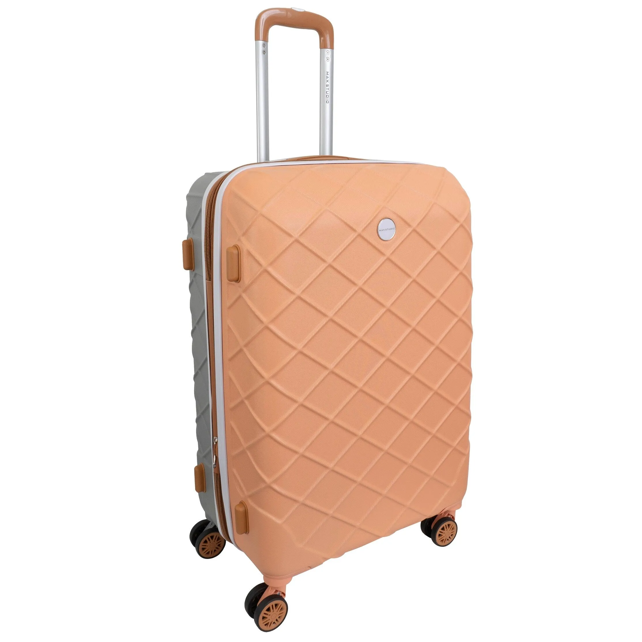 Max Studio 3 Piece Diamond Quilted Hardside Expandable Lightweight Suitcase Double Spinner Wheels Luggage Set