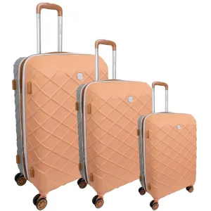 Max Studio 3 Piece Diamond Quilted Hardside Expandable Lightweight Suitcase Double Spinner Wheels Luggage Set