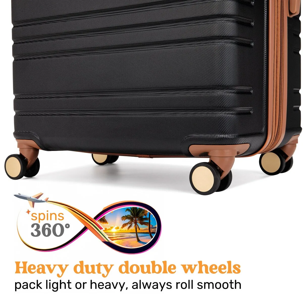 Miami CarryOn Brickell 3 Piece Expandable Retro Spinner Luggage Set