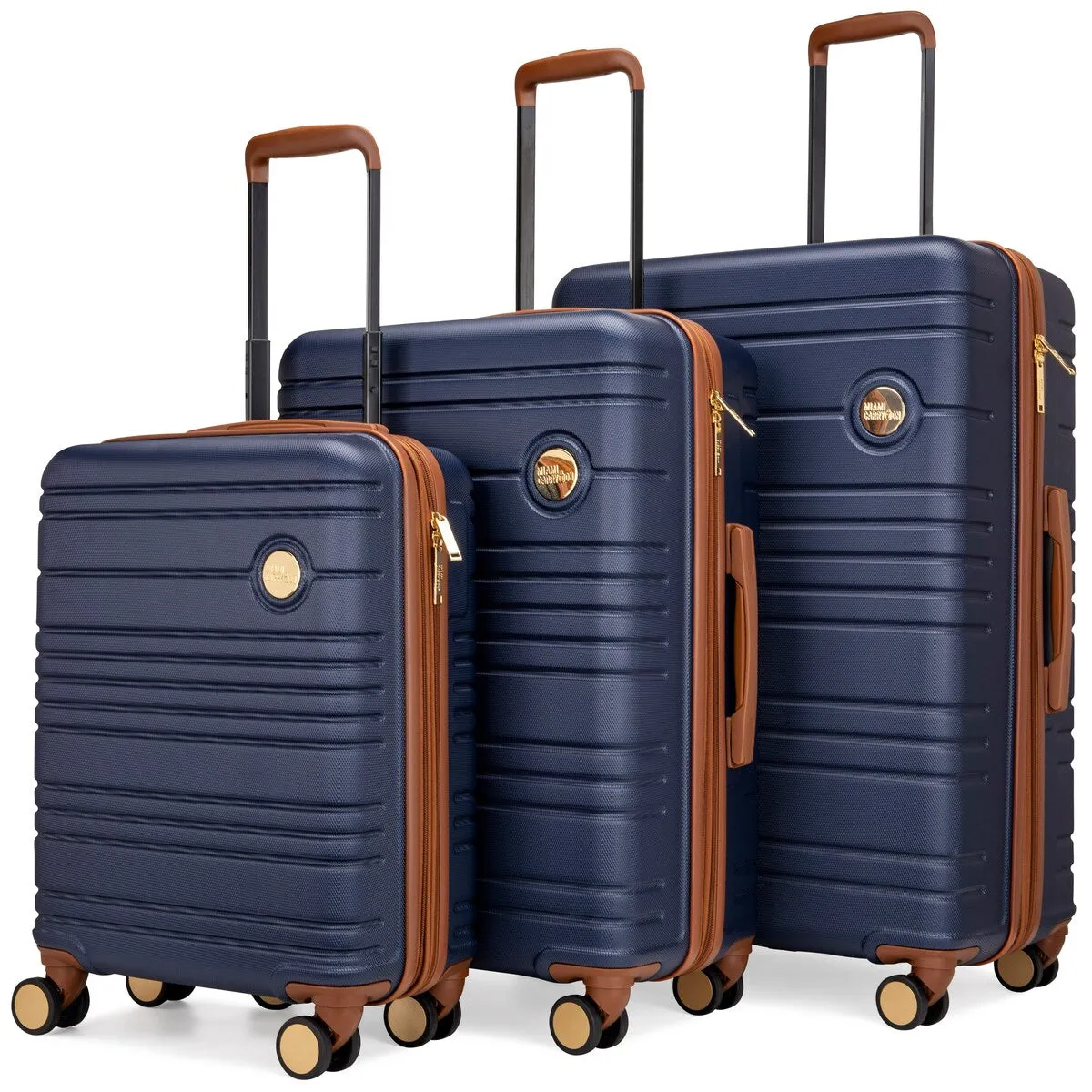 Miami CarryOn Brickell 3 Piece Expandable Retro Spinner Luggage Set