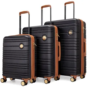 Miami CarryOn Brickell 3 Piece Expandable Retro Spinner Luggage Set