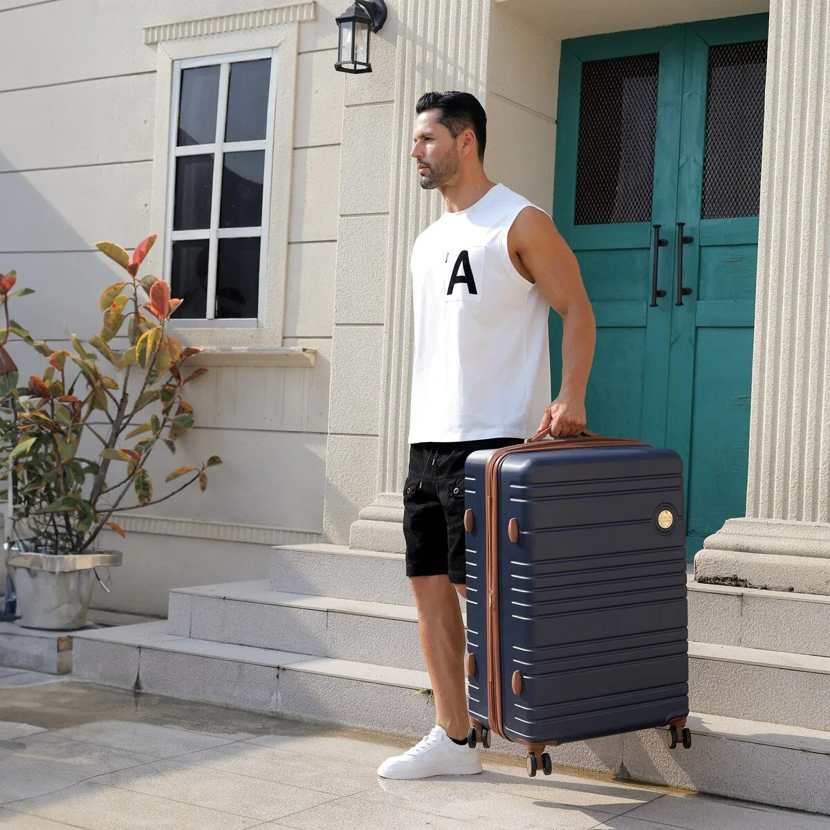 Miami CarryOn Brickell 3 Piece Expandable Retro Spinner Luggage Set