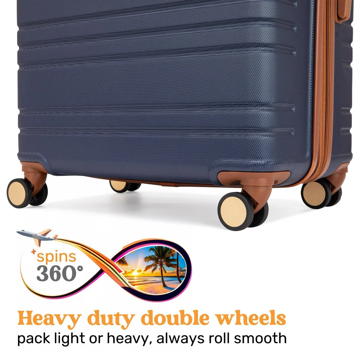 Miami CarryOn Brickell 3 Piece Expandable Retro Spinner Luggage Set