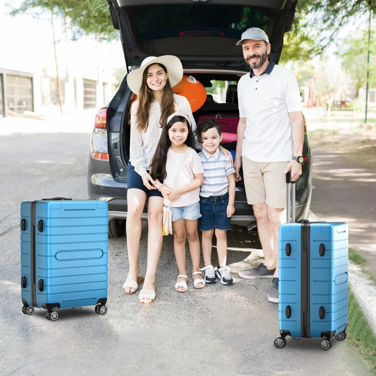 SUGIFT 3 Piece Luggage Sets Hard Shell Luggage Sets with Spinner Wheels TSA Lock, 20in/24in/28in