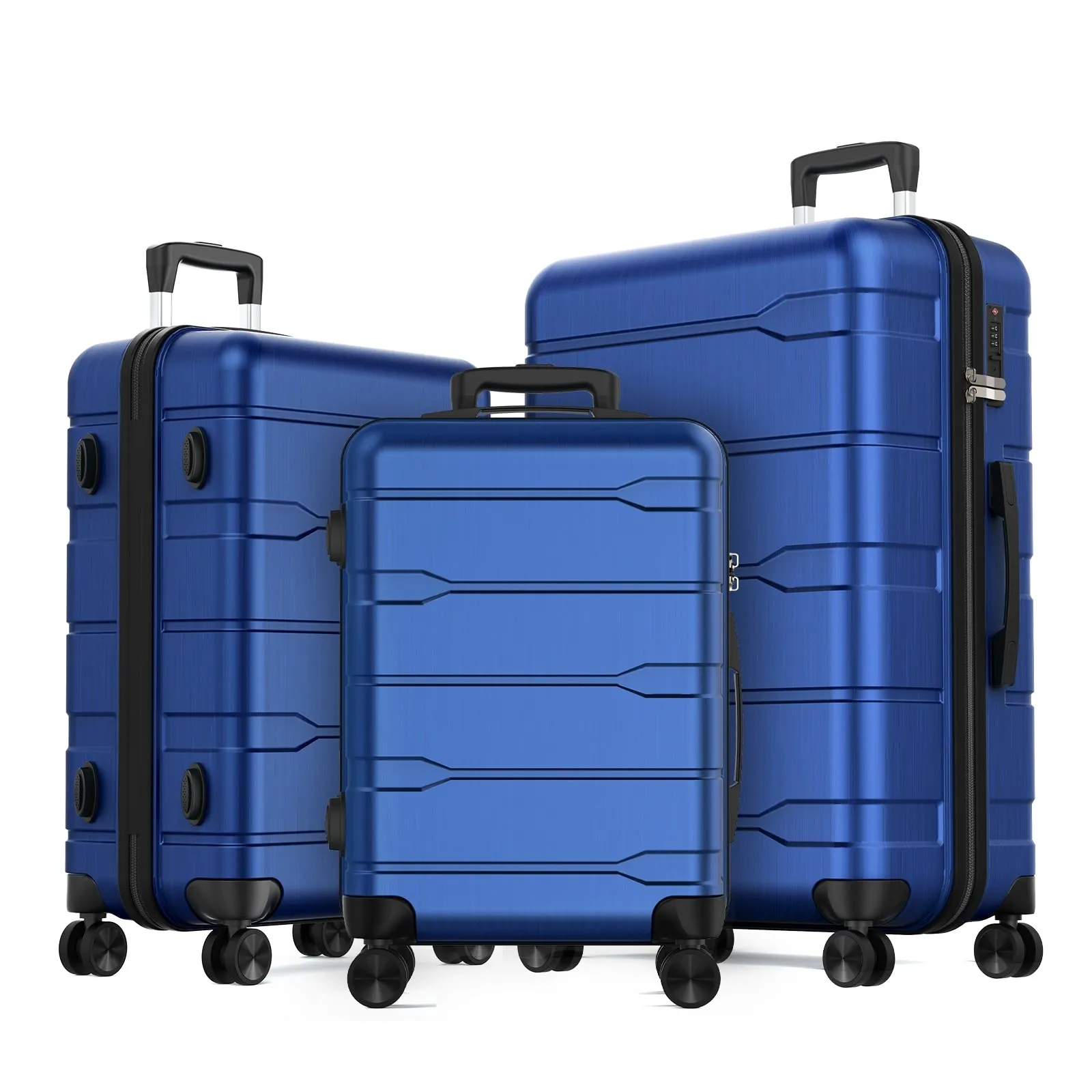 SUGIFT 3 Piece Luggage Sets Hard Shell Luggage Sets with Spinner Wheels TSA Lock, 20in/24in/28in