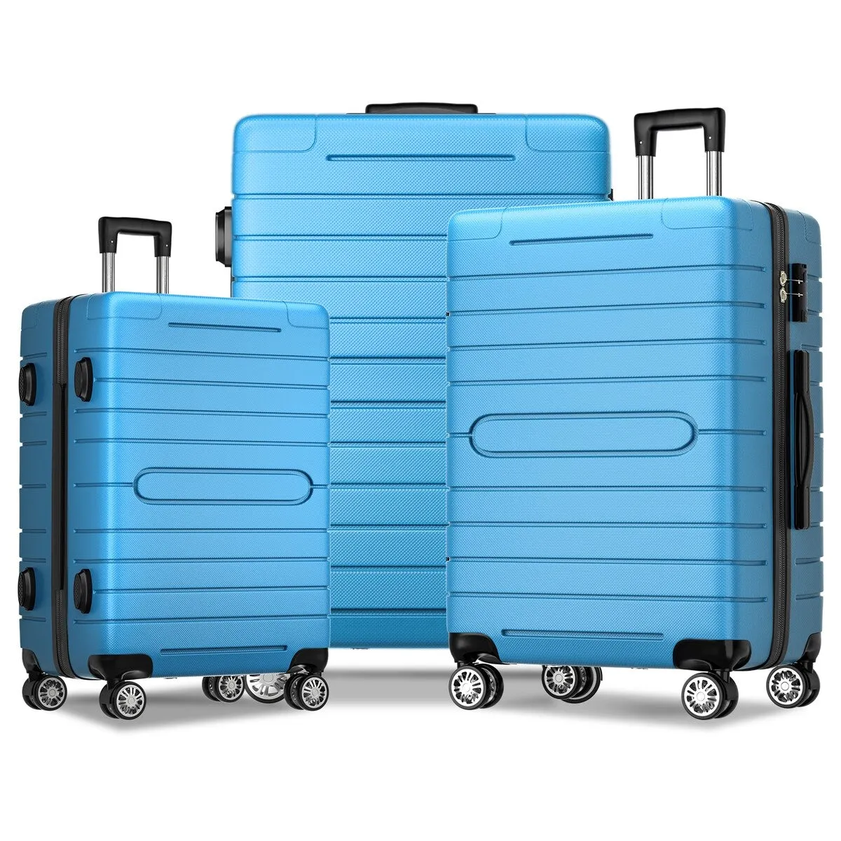 SUGIFT 3 Piece Luggage Sets Hard Shell Luggage Sets with Spinner Wheels TSA Lock, 20in/24in/28in